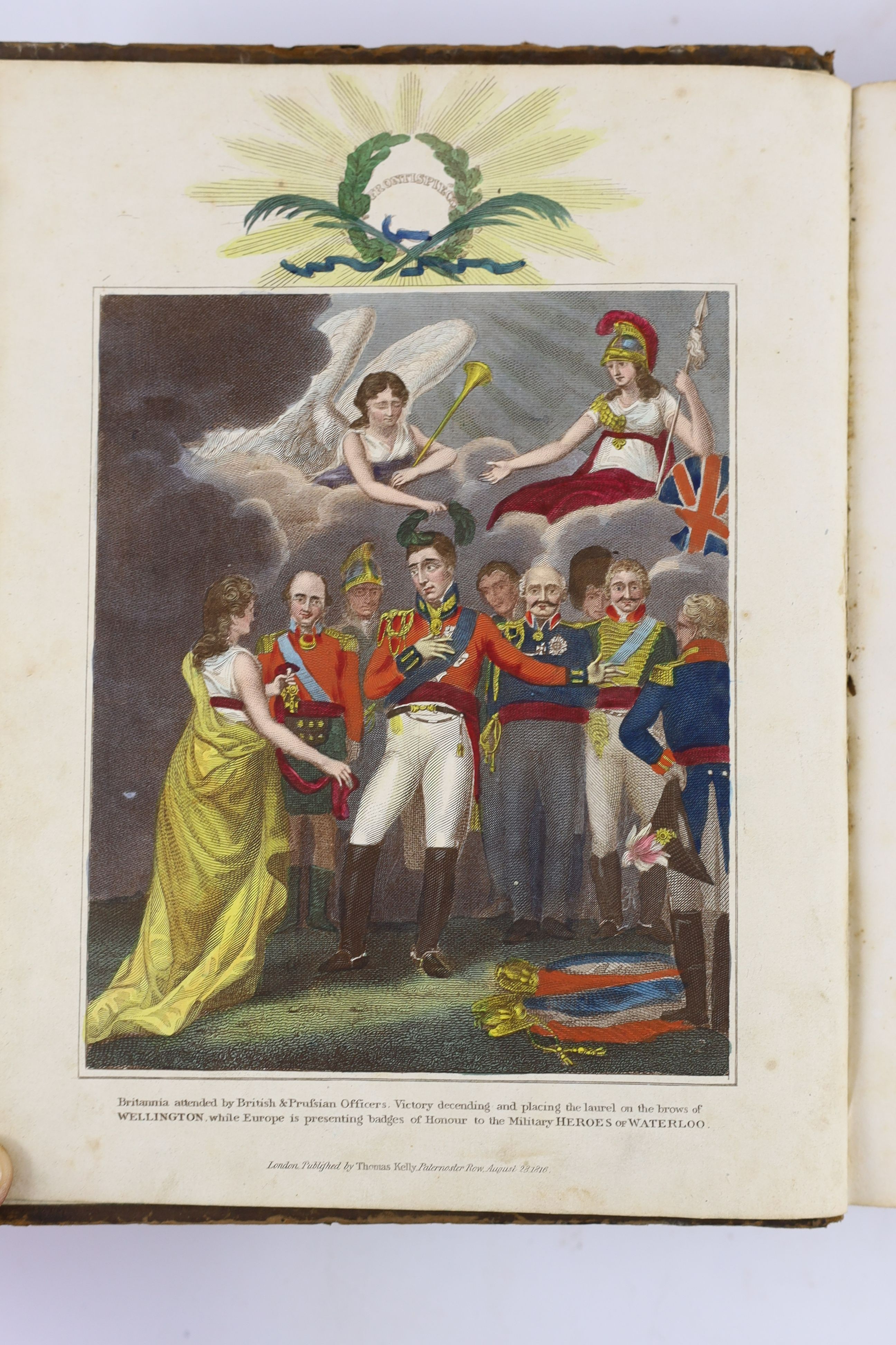 Kelly, Christopher - History of the French Revolution and of The Wars, 2 vols, 4to, calf, with 69 coloured engraved plates and maps, Thomas Kelly, London, 1817